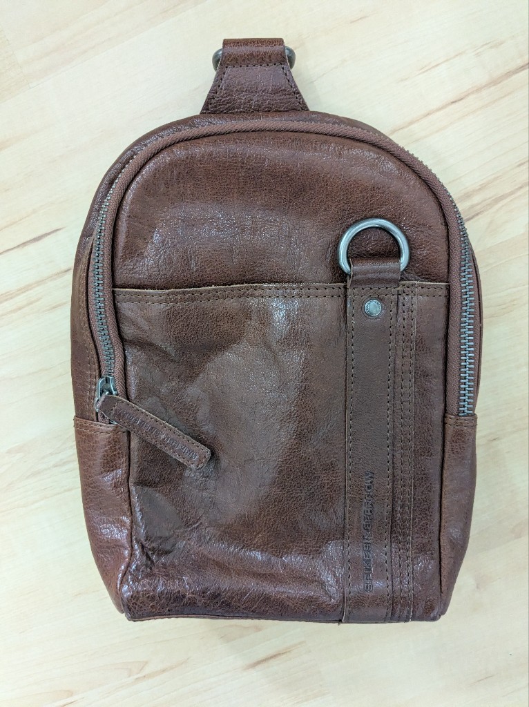 Spikes & Sparrow Bronco Leather Crossbody Messenger Sling Bag - Dark Brown